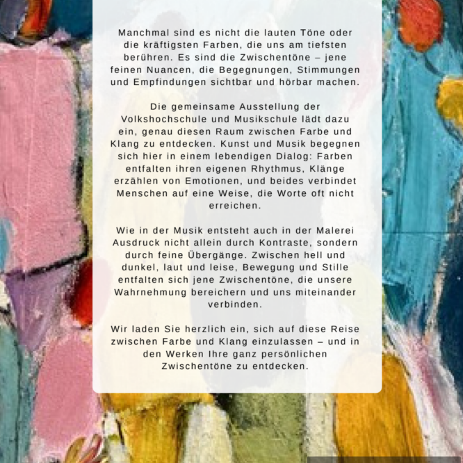 Zwischentöne zwischen Farbe und Klang – Vernissage